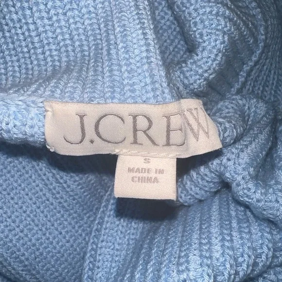Light blue oversized knit turtleneck sweater J.Crew size S - Picture 2 of 2
